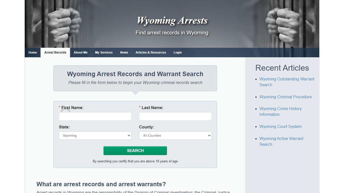Wyoming Arrest Records and Warrants Search - Wyoming Arrests